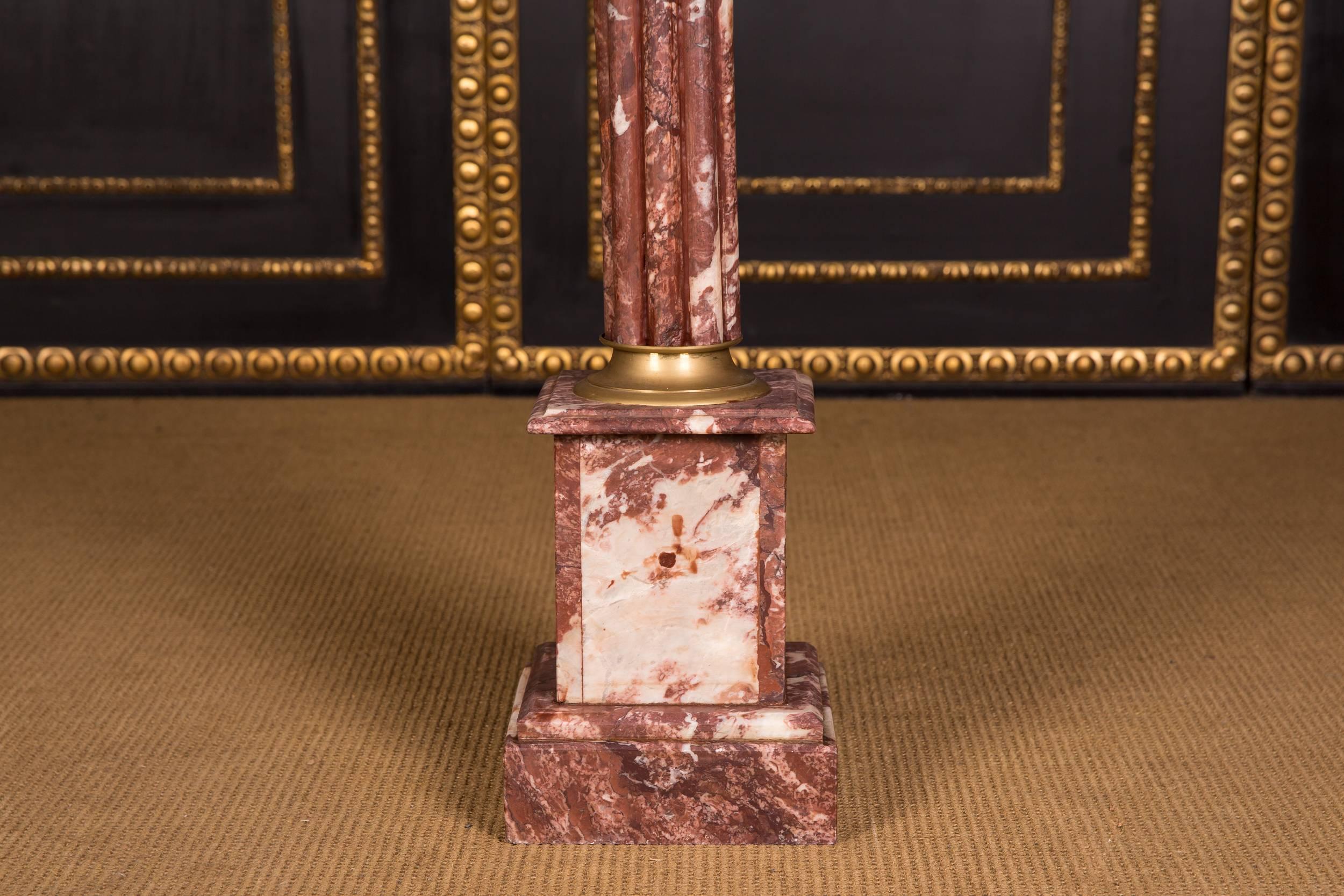 High Quality Marble Column with Bronze in the antique Style of Classicism For Sale 2