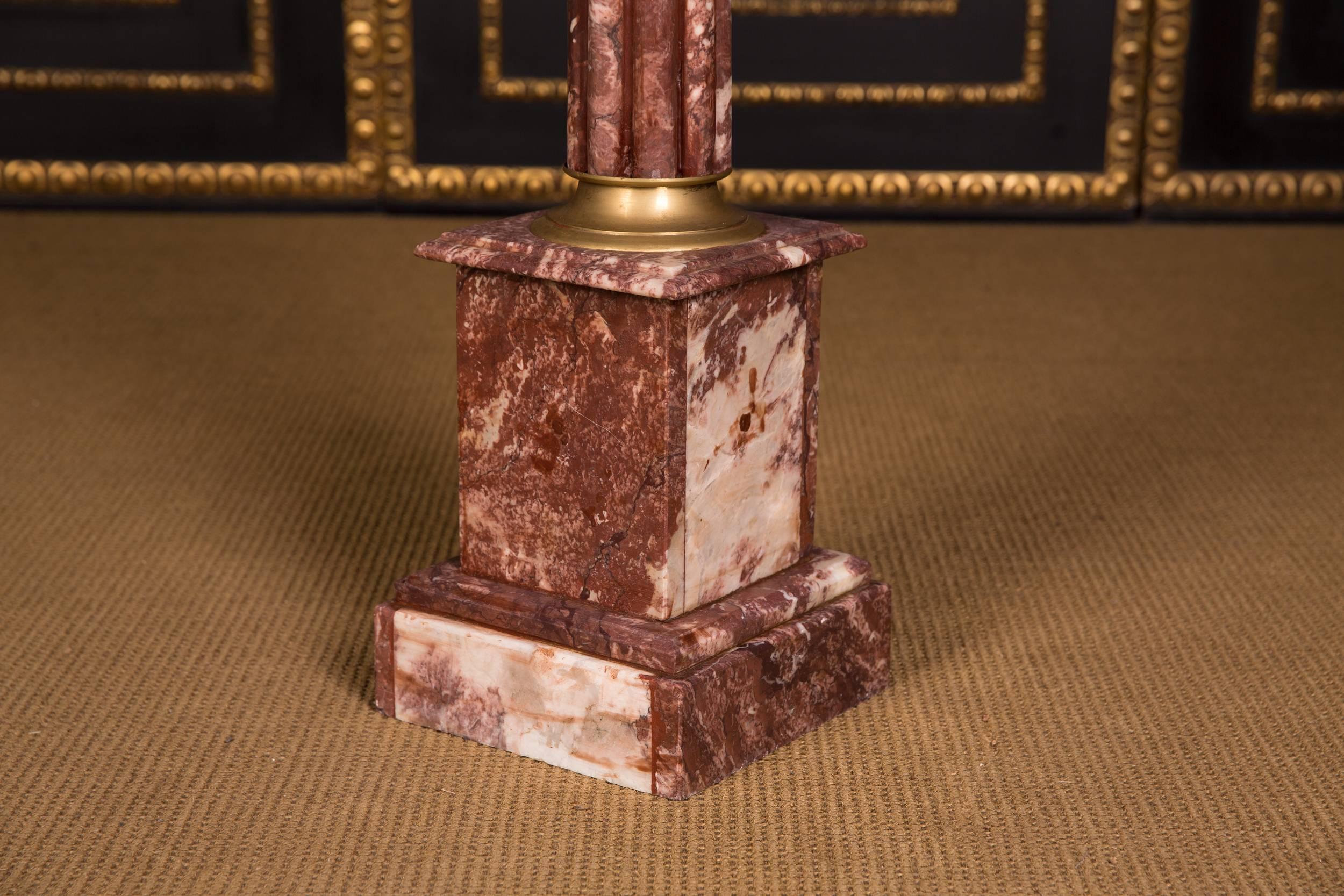 German High Quality Marble Column with Bronze in the antique Style of Classicism For Sale