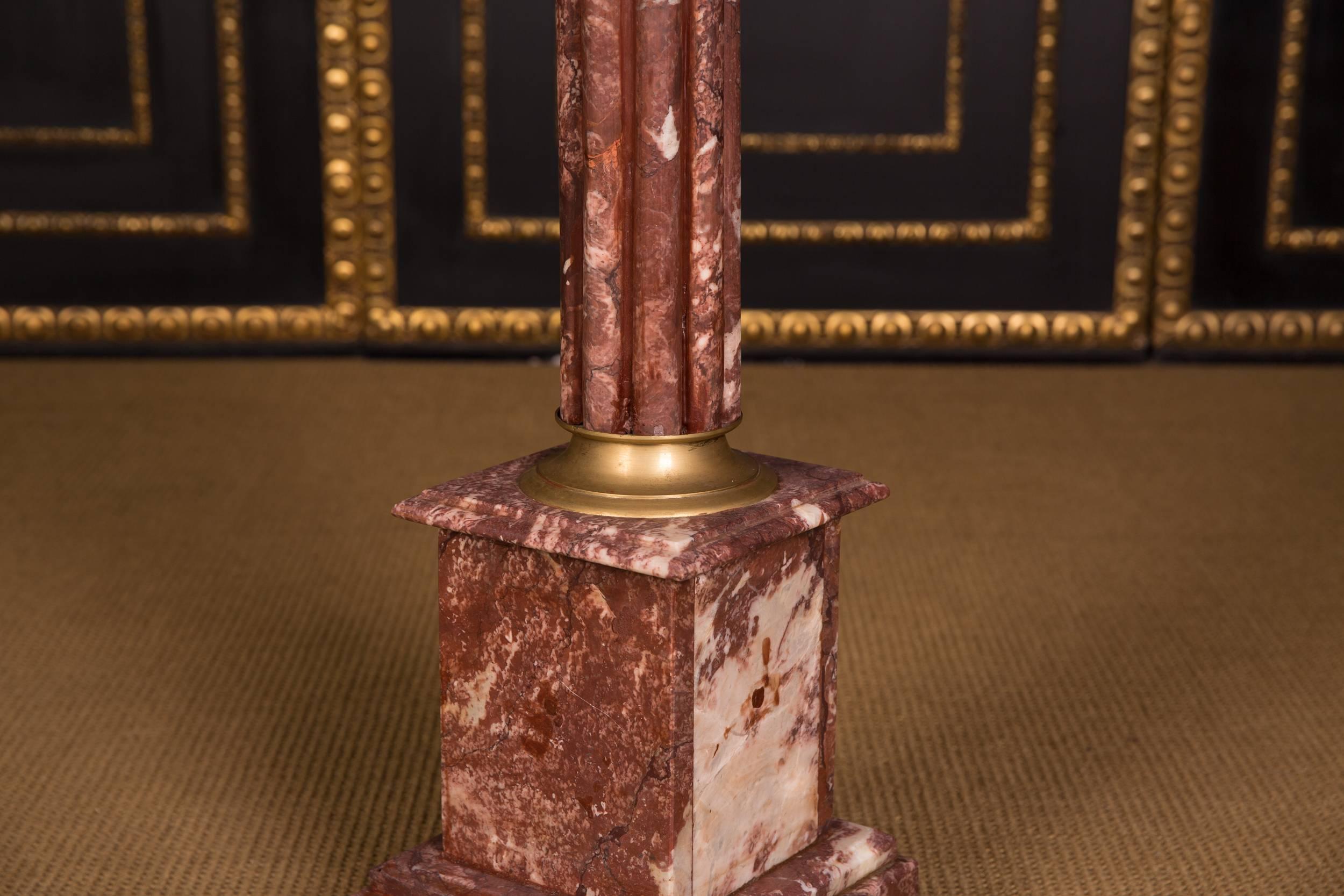 20th Century High Quality Marble Column with Bronze in the antique Style of Classicism For Sale