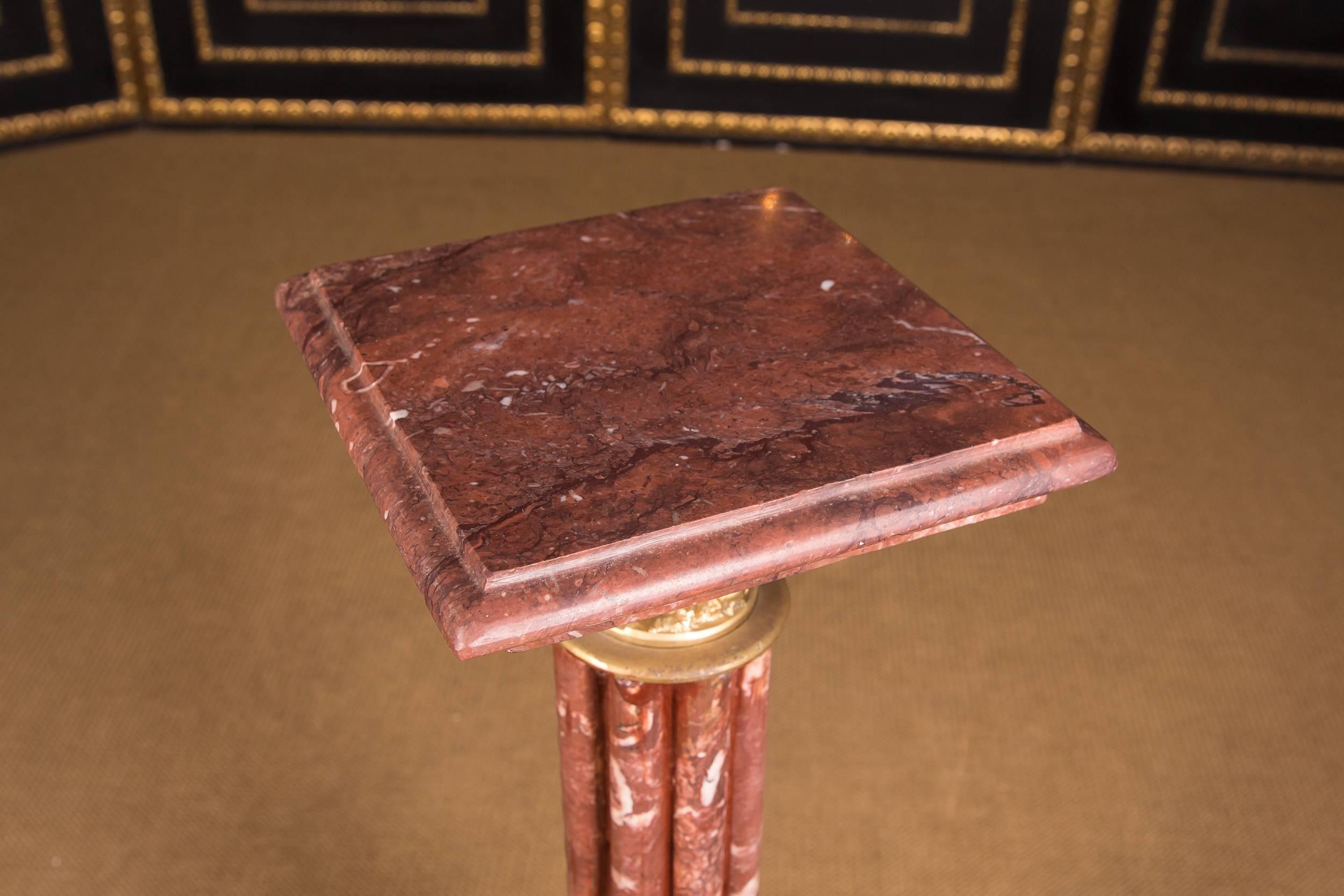High Quality Marble Column with Bronze in the antique Style of Classicism For Sale 1