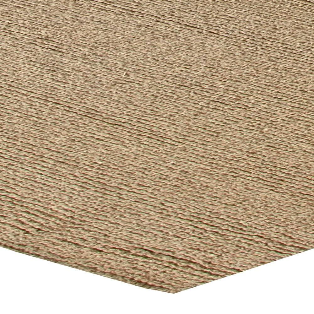 Laine Tapis moderne en laine marron à tissage plat de haute qualité de Doris Leslie Blau en vente