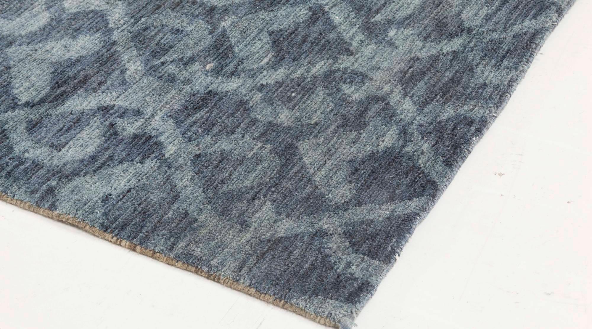 Runner moderno e di alta qualità in pashmina blu geometrica di Doris Leslie Blau In condizioni Nuovo in vendita a New York, NY