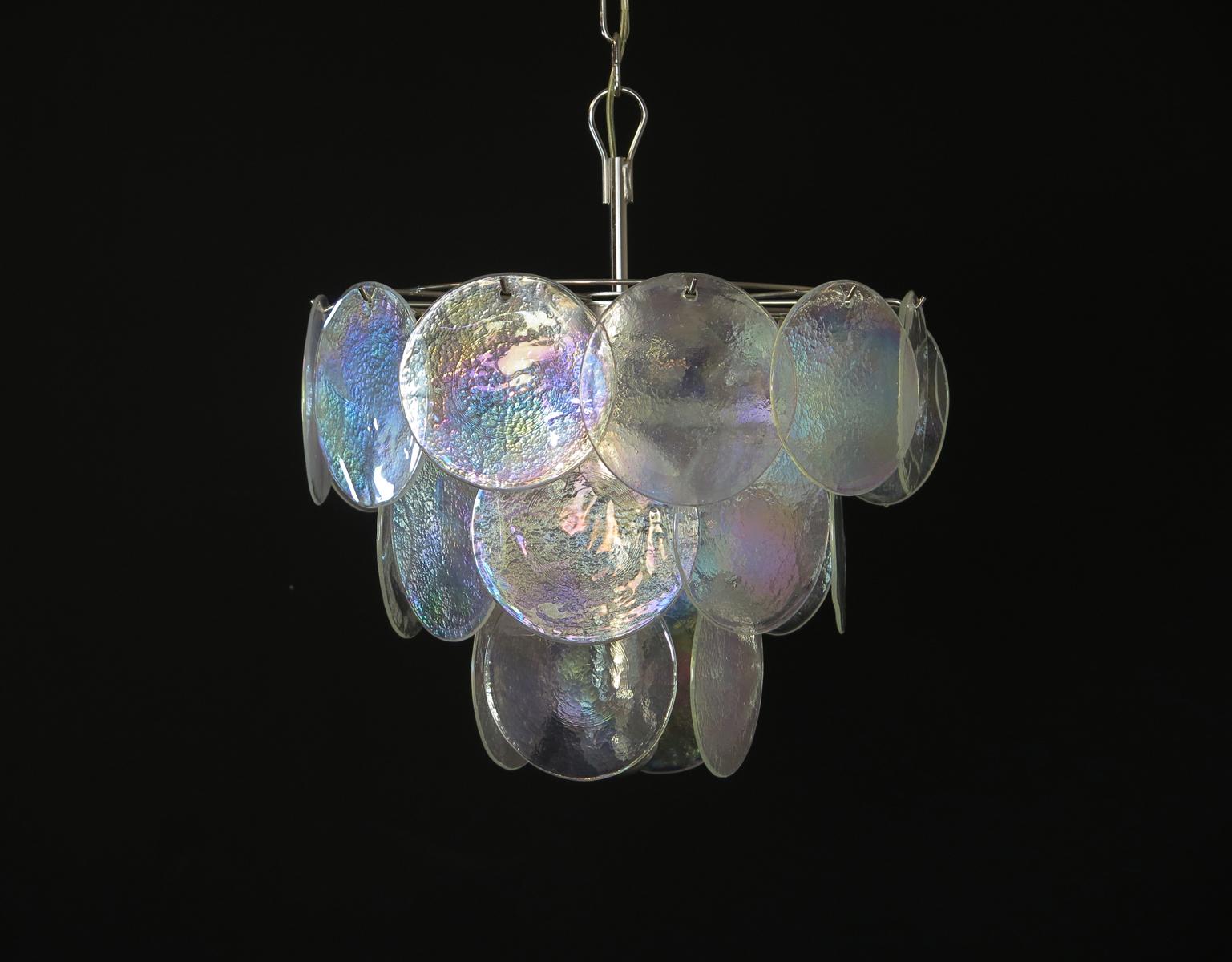 High quality Murano chandelier space age – 23 iridescent glasses For Sale 2