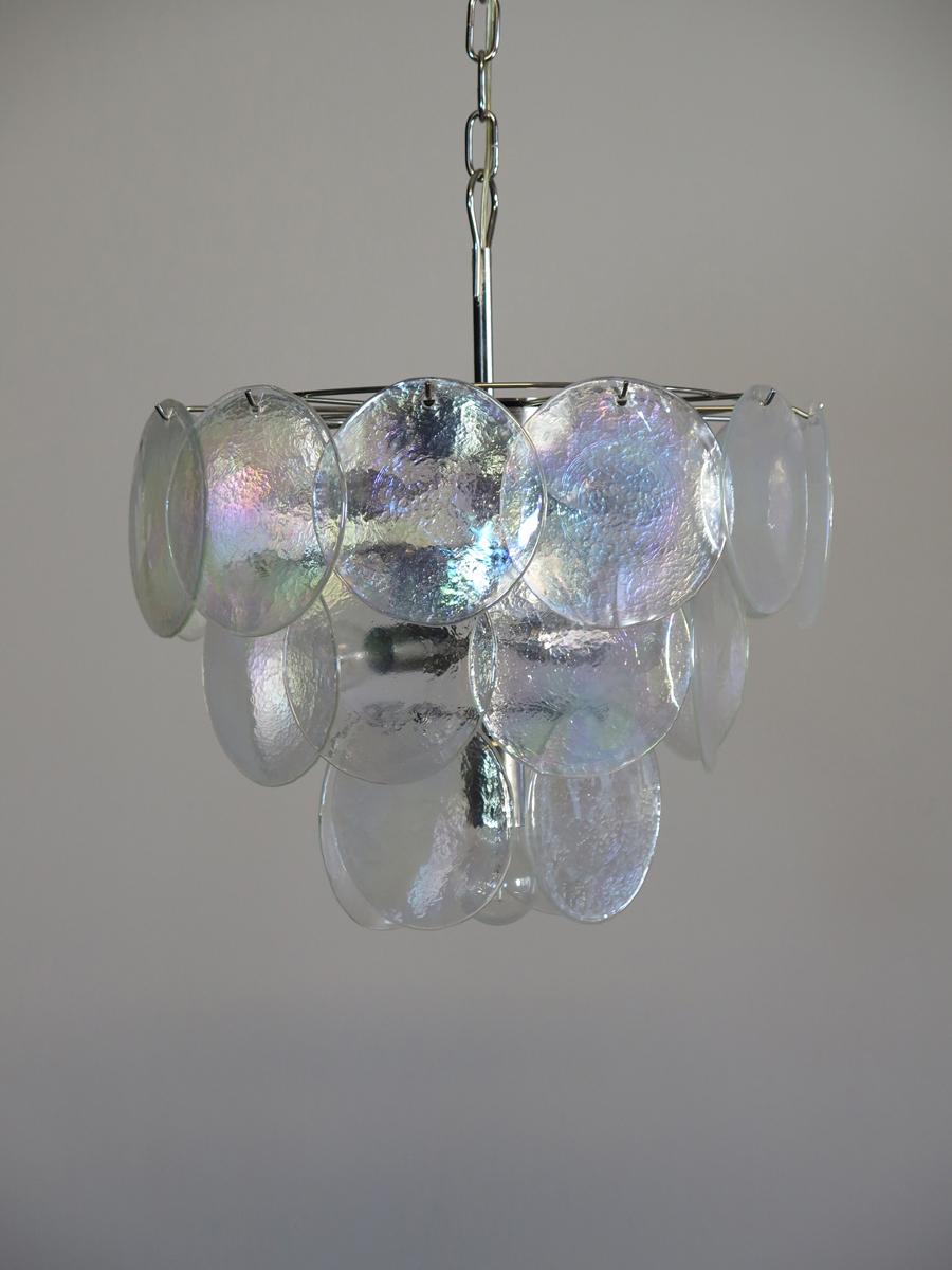 High Quality Murano Chandelier Space Age, 23 Iridescent Glasses 1