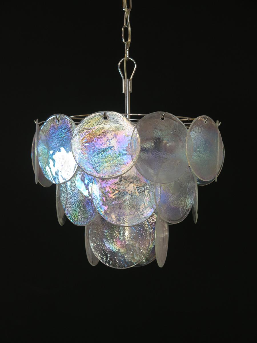 High quality Murano chandelier space age – 23 iridescent glasses For Sale 1