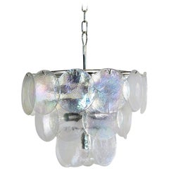 High Quality Murano Chandelier Space Age, 23 Iridescent Glasses