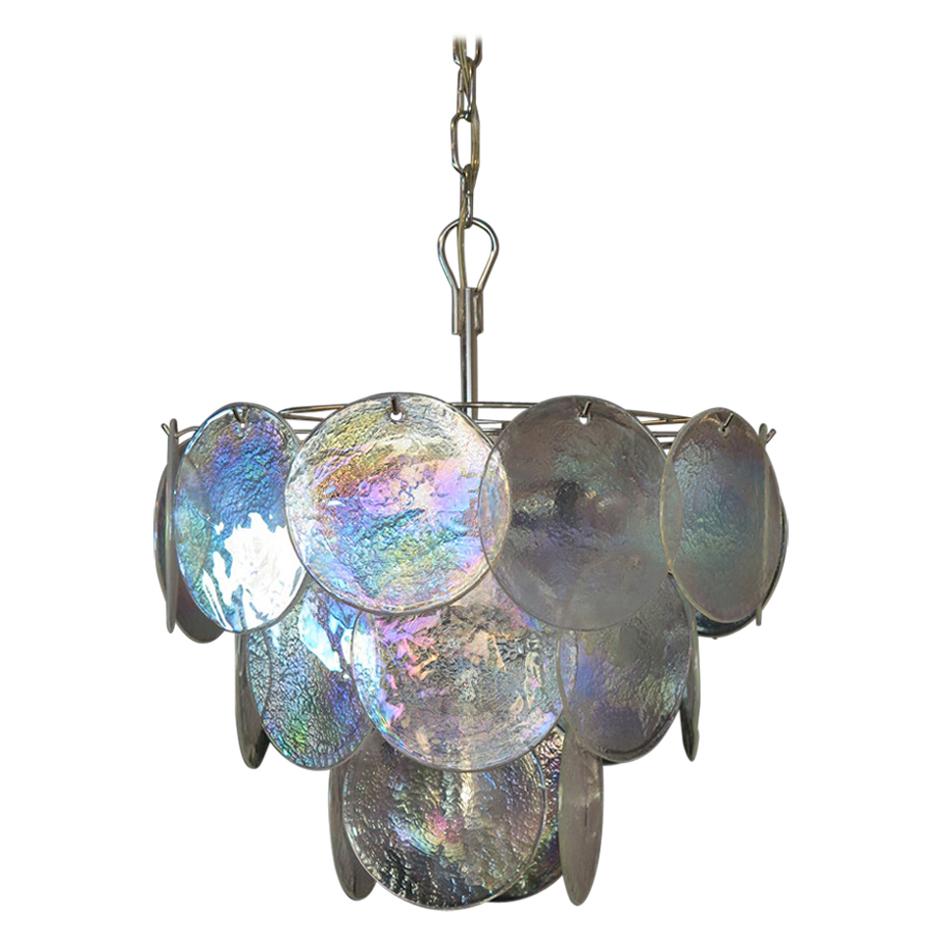 High Quality Murano Chandelier Space Age, 23 Iridescent Glasses