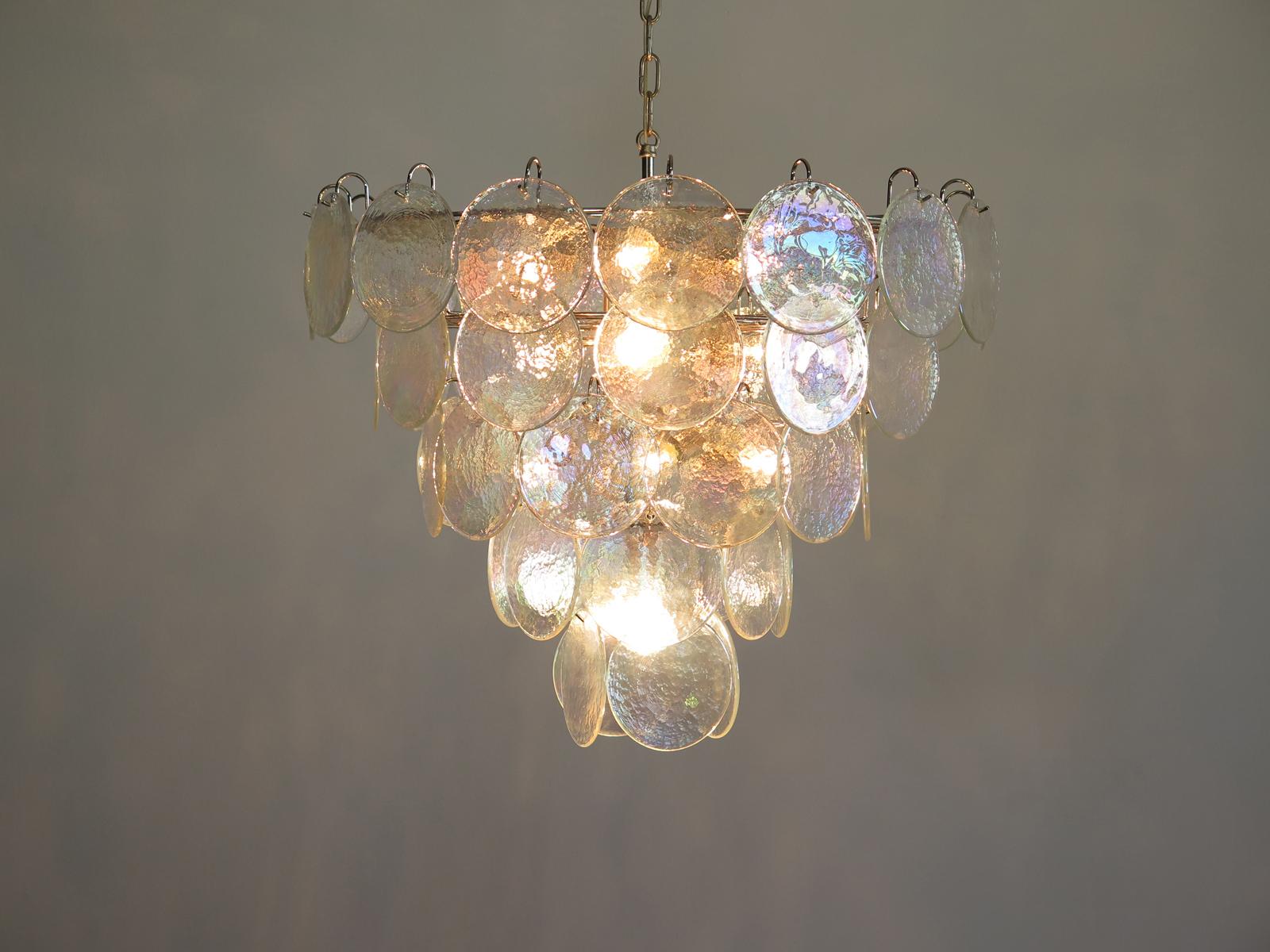 High Quality Murano Chandelier Space Age 50 Iridescent Glasses 3