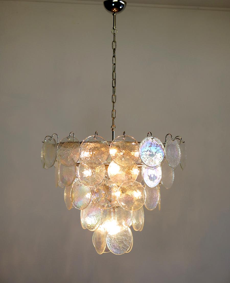 High quality Murano chandelier space age - 50 iridescent glasses For Sale 2