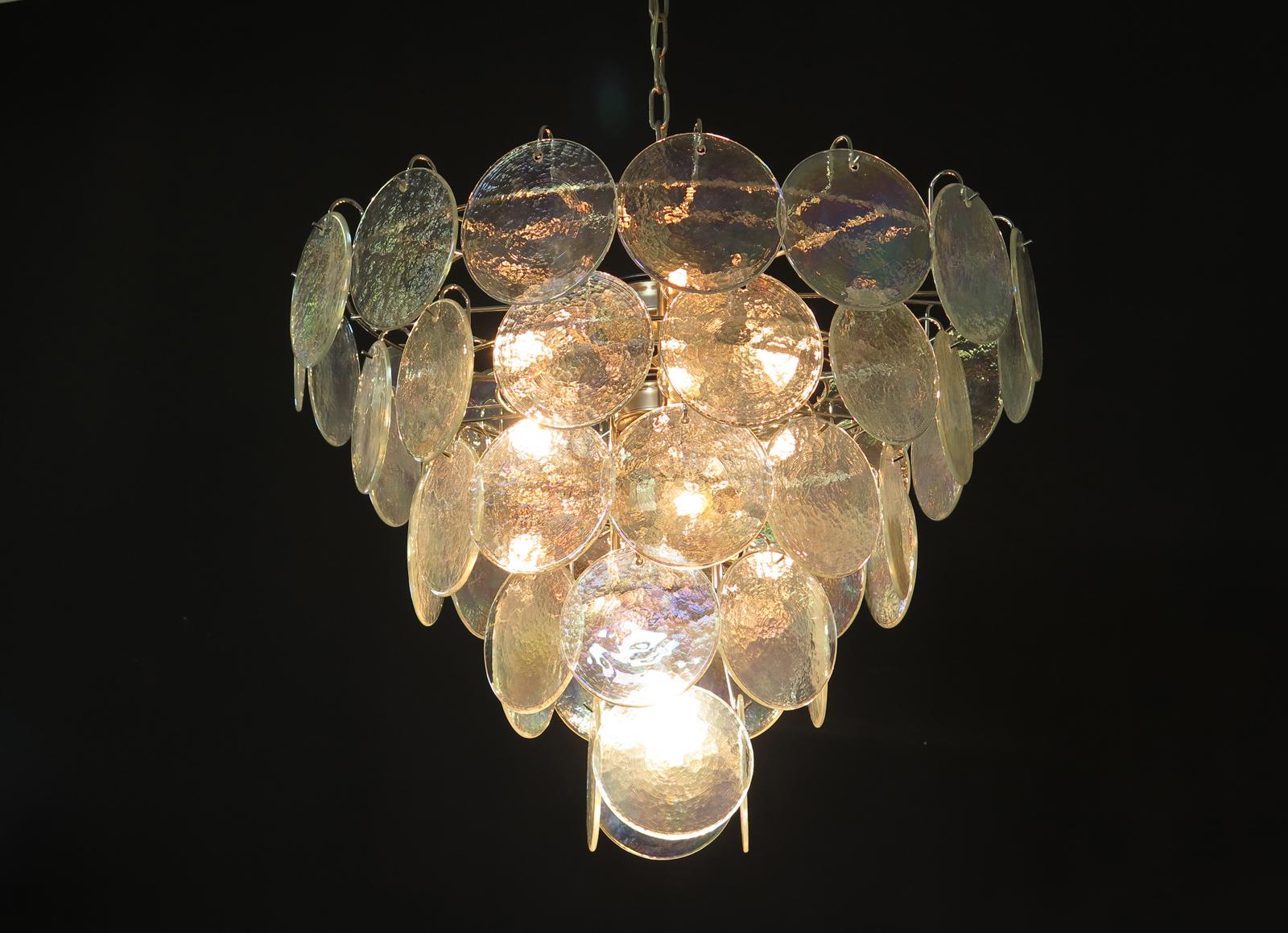 Art Glass High quality Murano chandelier space age - 50 iridescent glasses For Sale