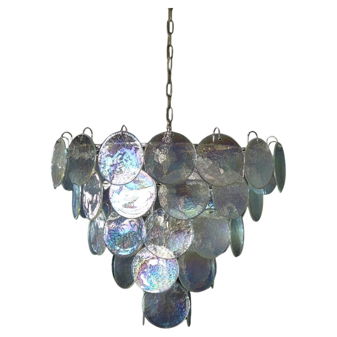 High quality Murano chandelier space age - 50 iridescent glasses For Sale