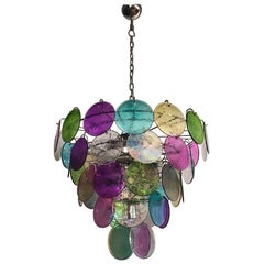 High Quality Murano Chandelier Space Age, 50 Muilticolored Glasses