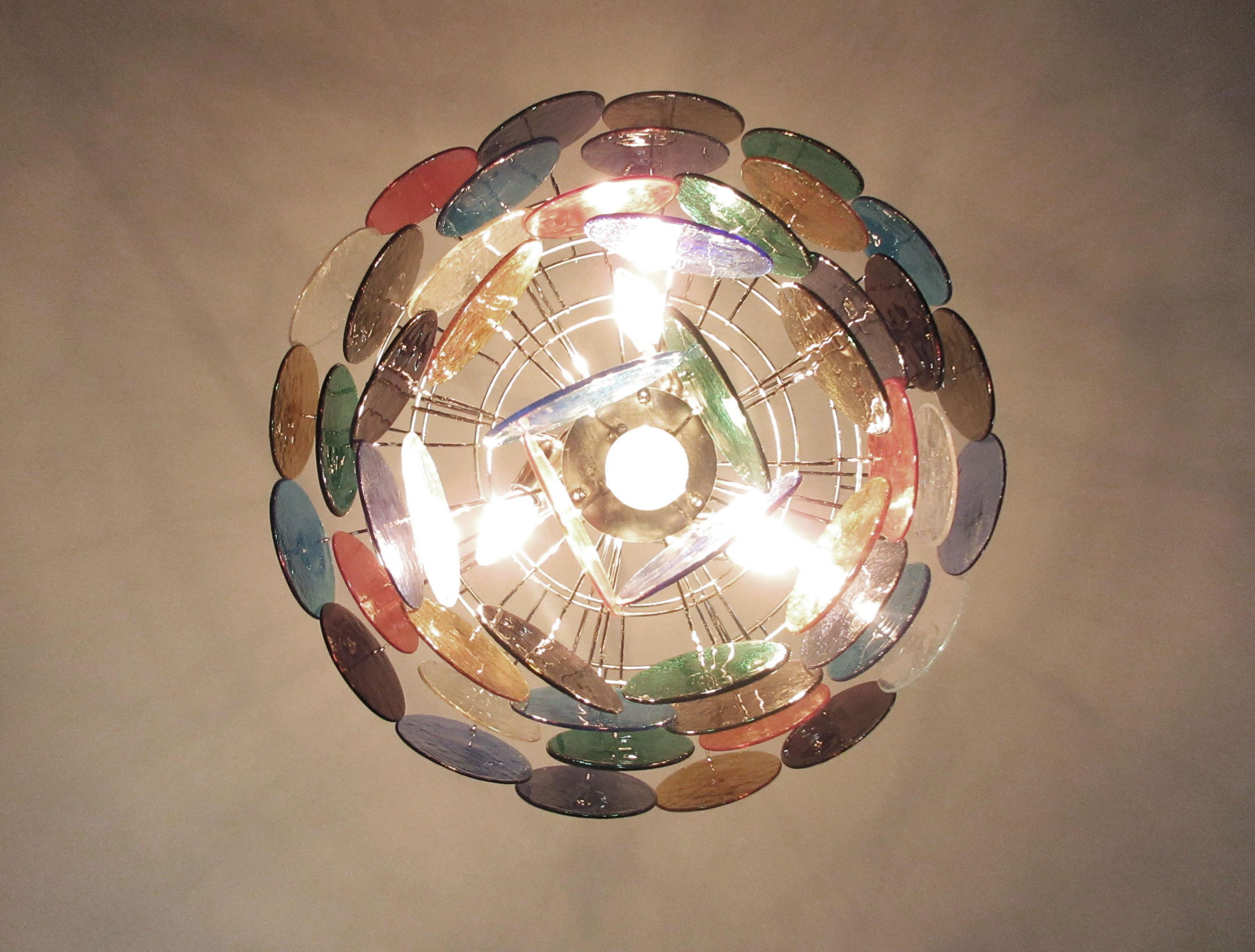High Quality Murano Chandelier Space Age, 50 Multicolored Glasses For Sale 8