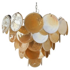 High quality Murano chandelier space age - 57 gold albaster iridescent glasses
