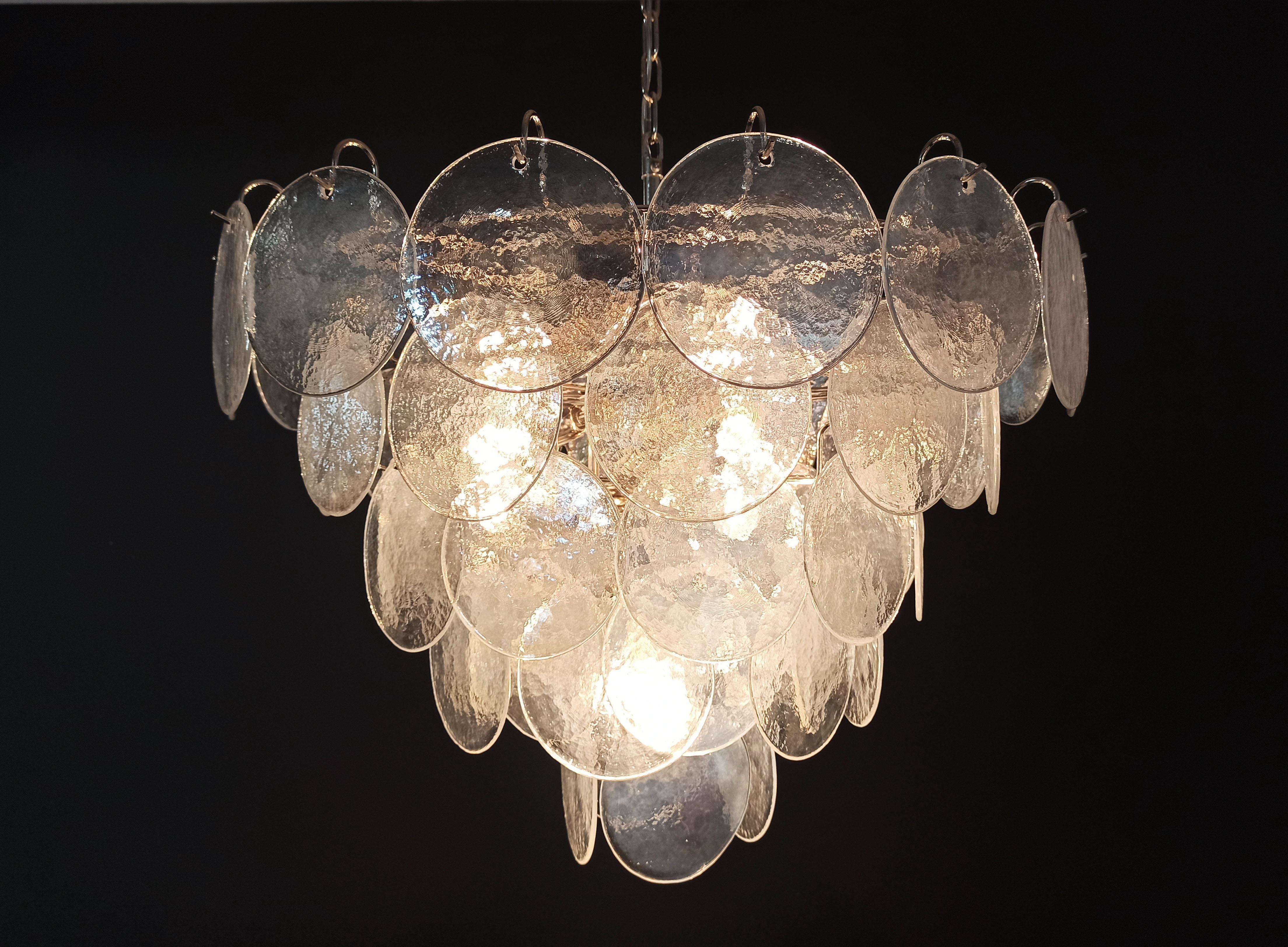 High Quality Murano Chandelier Space Age, 57 Iridescent Glasses For Sale 10