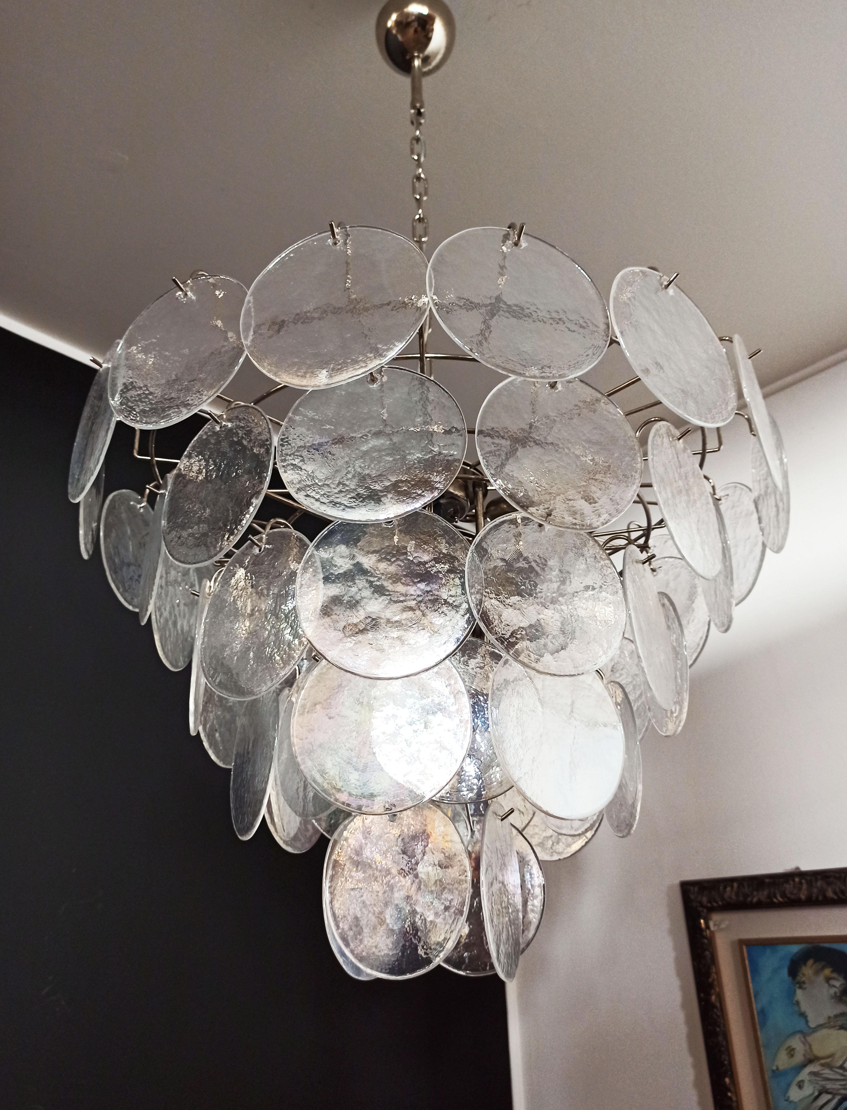 High Quality Murano Chandelier Space Age, 57 Iridescent Glasses For Sale 2