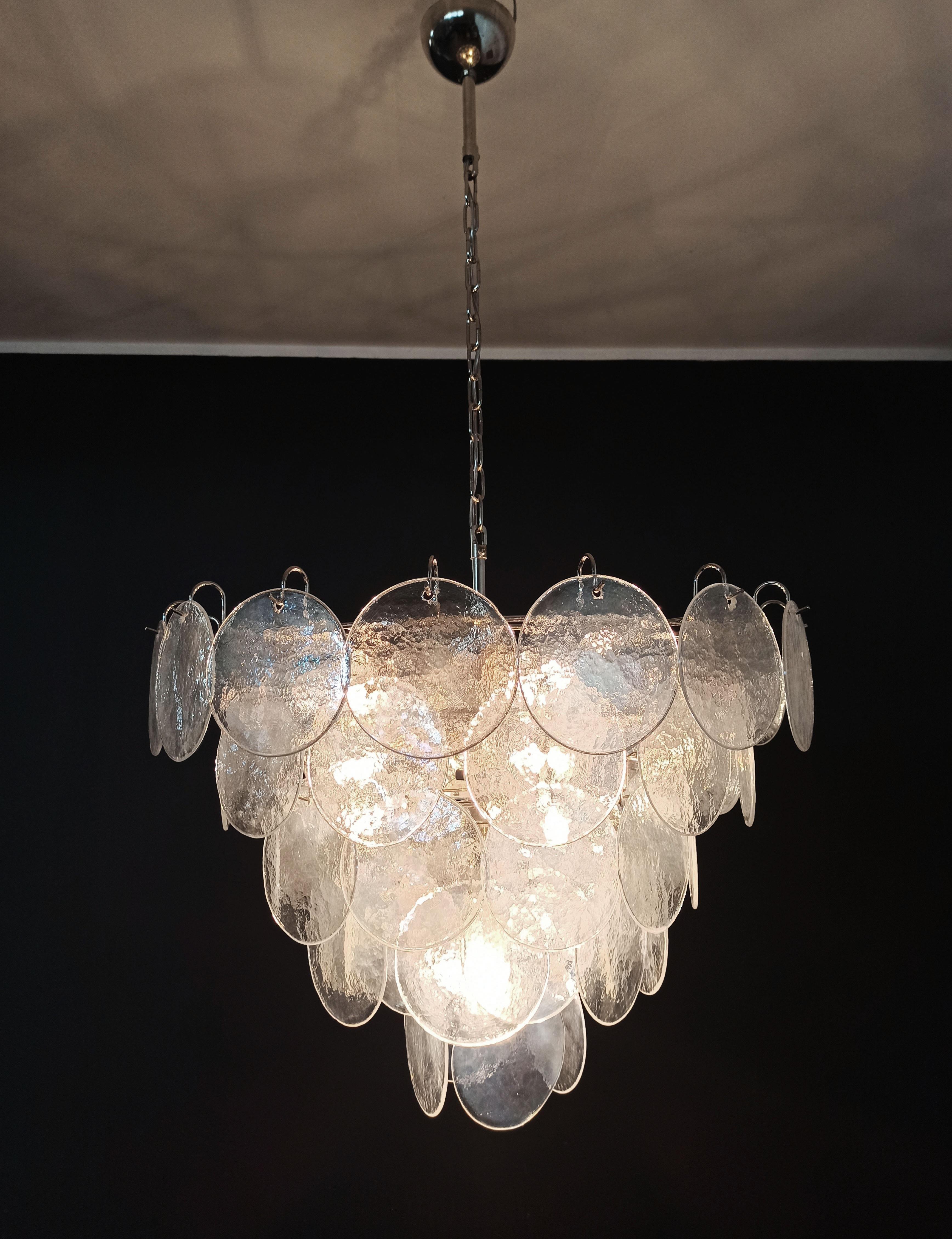High Quality Murano Chandelier Space Age, 57 Iridescent Glasses For Sale 3