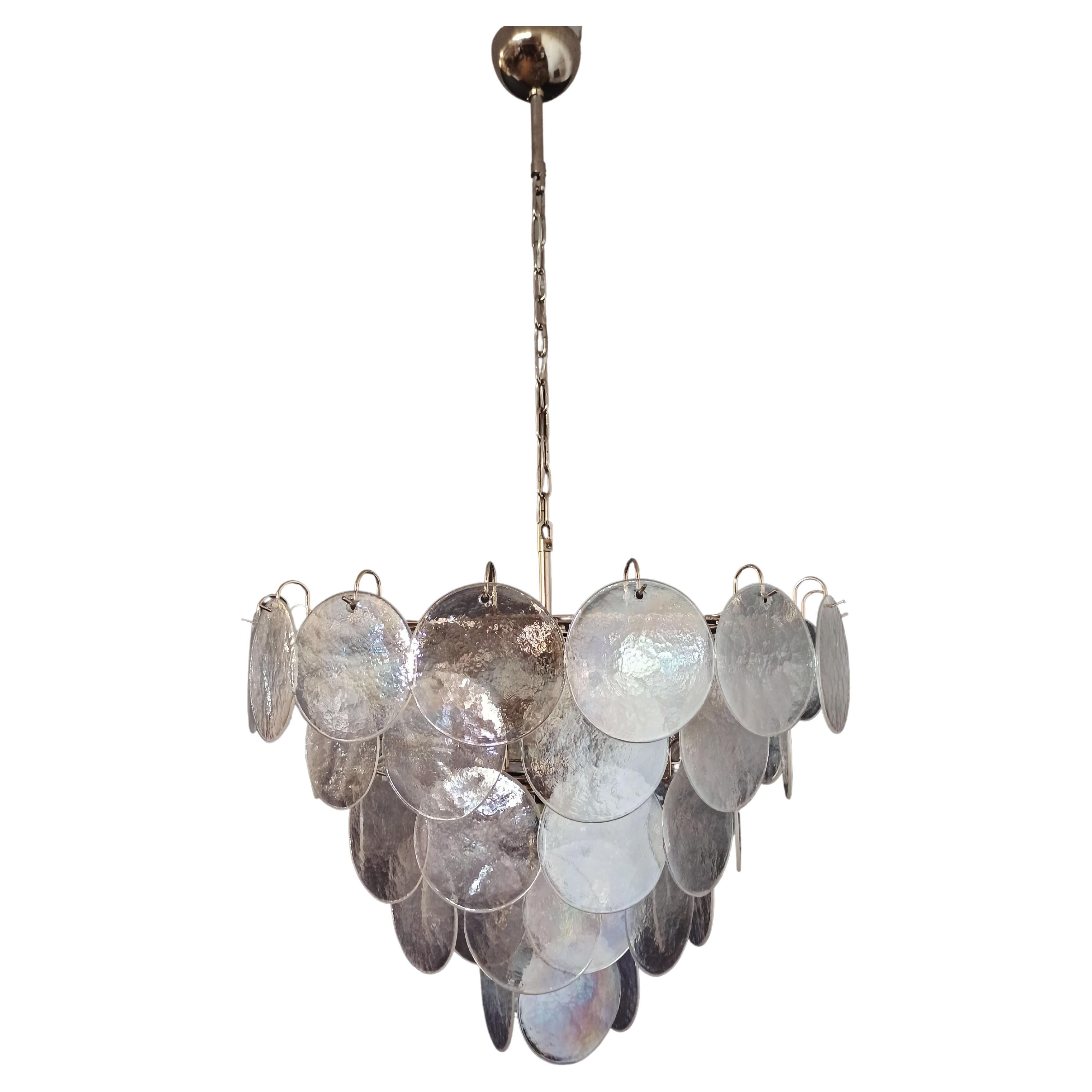 High Quality Murano Chandelier Space Age, 57 Iridescent Glasses For Sale