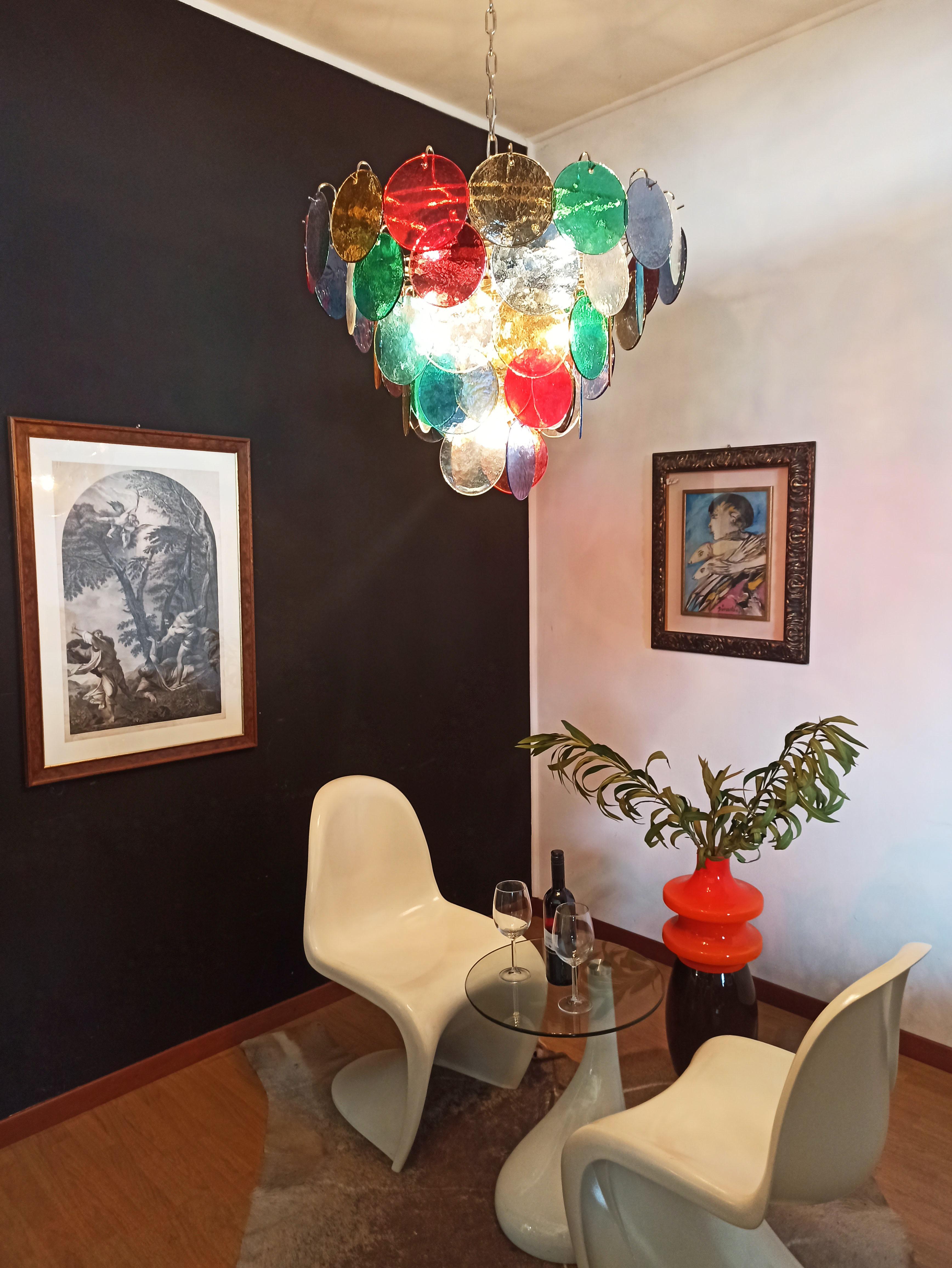 Lampadario di Murano di alta qualità A Space Age, 57 vetri multicolori in vendita 8