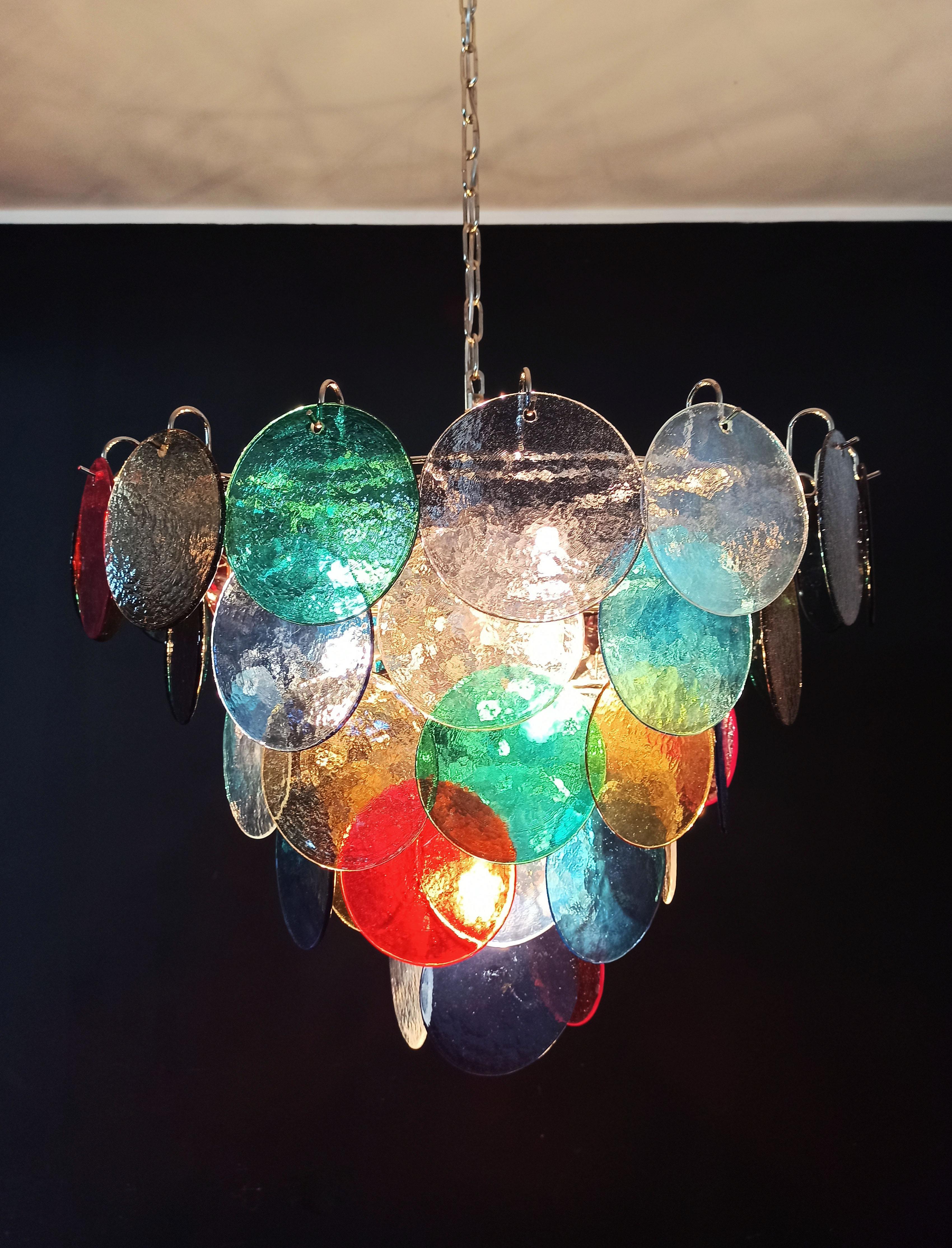 High Quality Murano Chandelier Space Age, 57 Multicolored Glasses For Sale 2