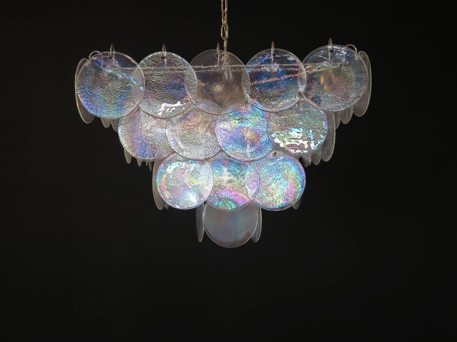 High Quality Murano Chandelier Space Age, Iridescent Glasses 5