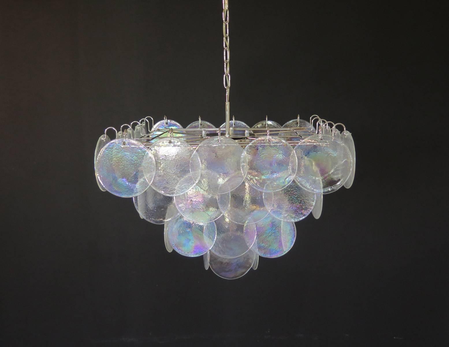 High Quality Murano Chandelier Space Age, Iridescent Glasses 6