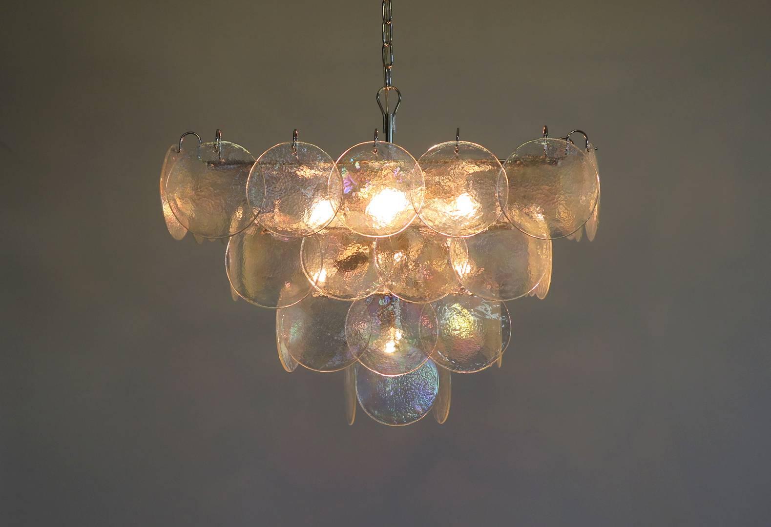 High Quality Murano Chandelier Space Age, Iridescent Glasses 2