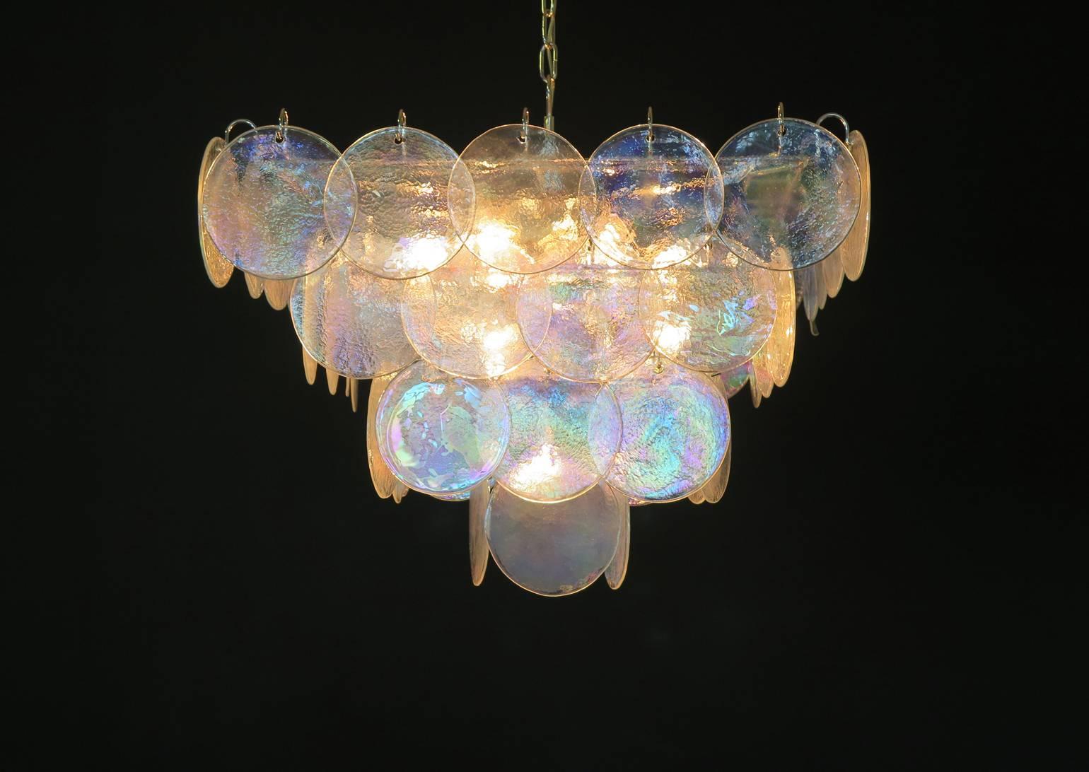 High Quality Murano Chandelier Space Age, Iridescent Glasses 3