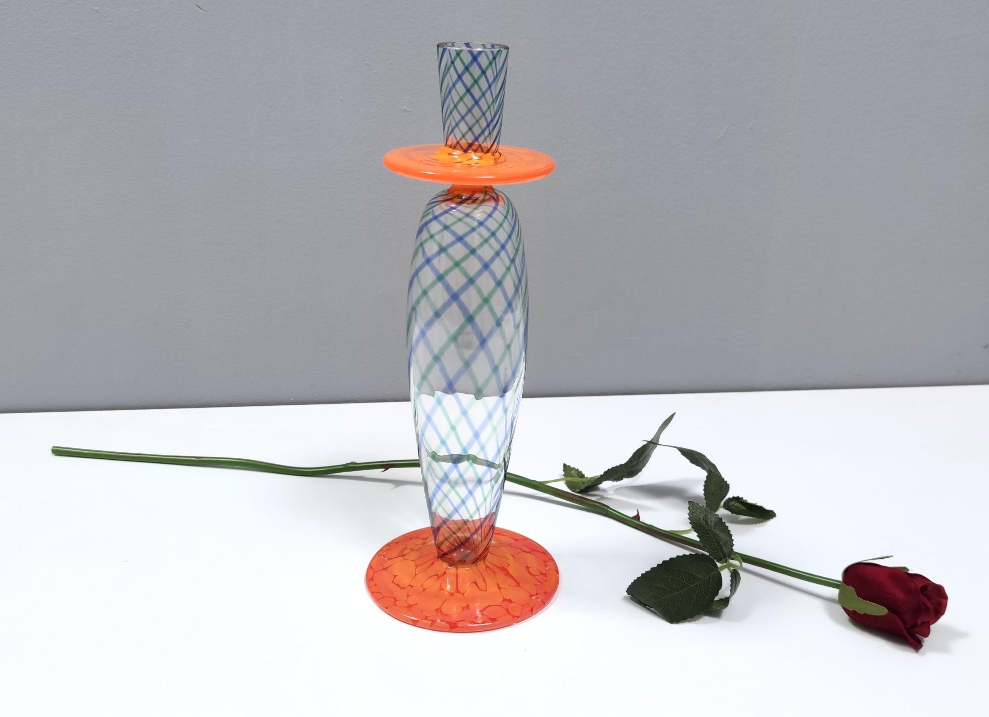 Italian High-Quality Murano Glass Candleholder by Carlo Moretti, Italy, 1999