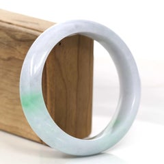 High Quality Natural Light Lavender- Green Jadeite Jade Bangle Bracelet 61.93 mm