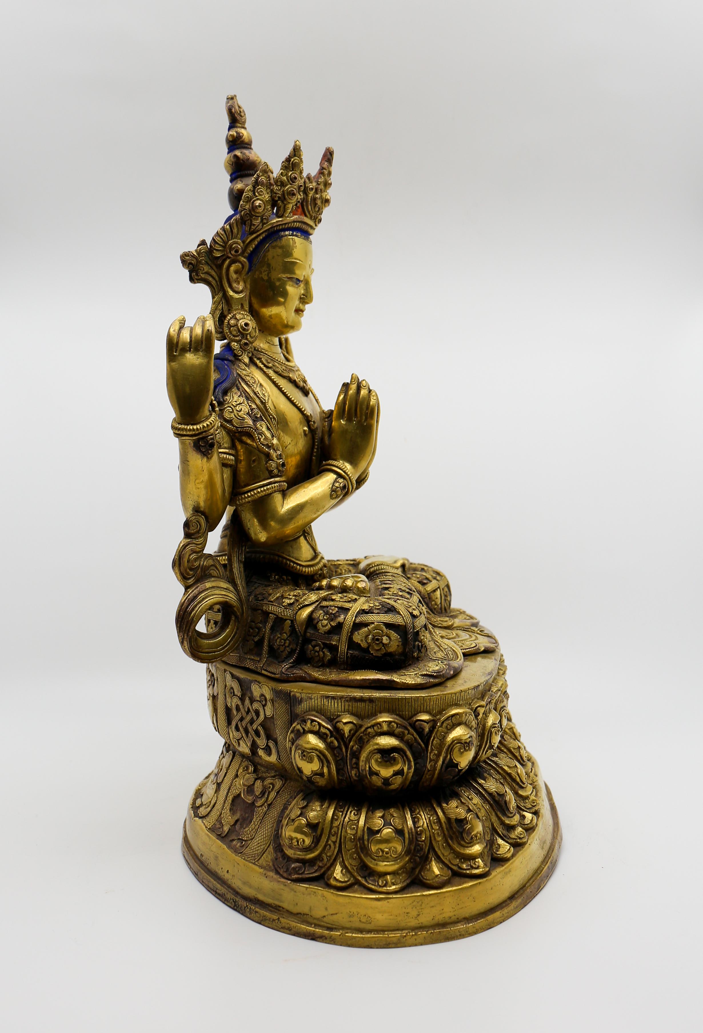 High Quality Nepali Bronze Buddha Statue from Nepal In Good Condition For Sale In Antwerp, BE