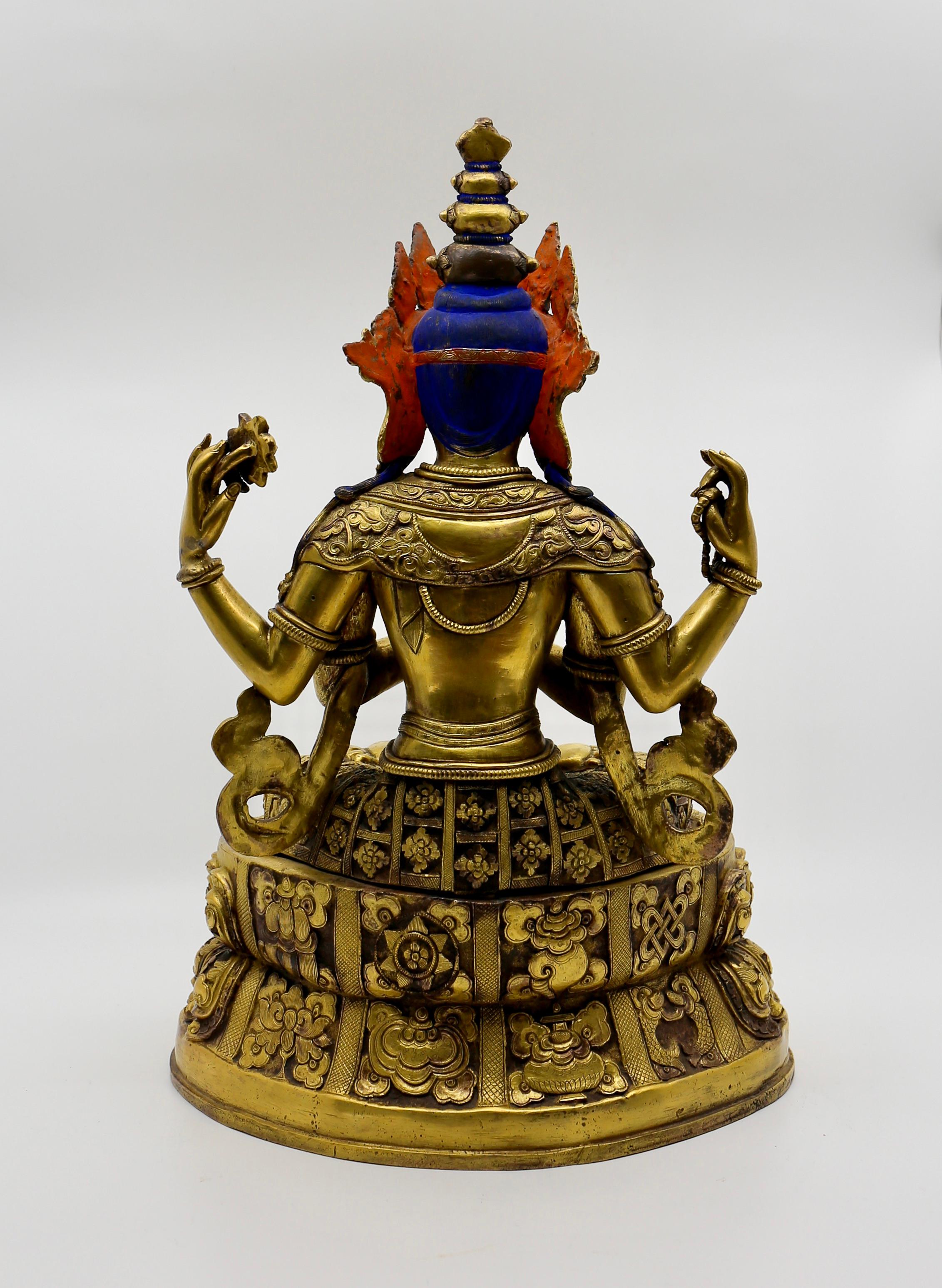 20th Century High Quality Nepali Bronze Buddha Statue from Nepal For Sale