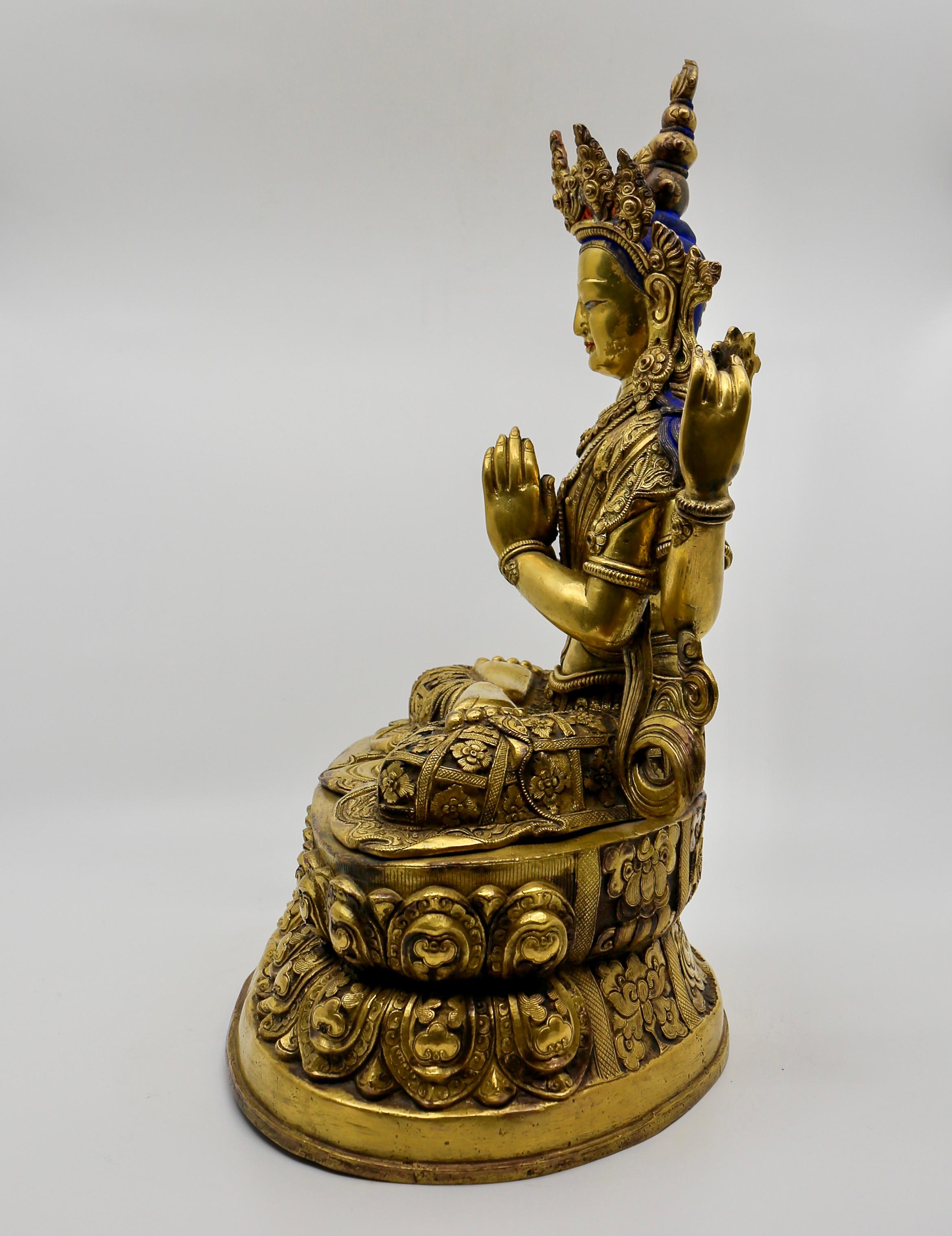 Buddha-Statue aus Nepal aus Bronze von Nepal in hoher Qualität im Angebot 2