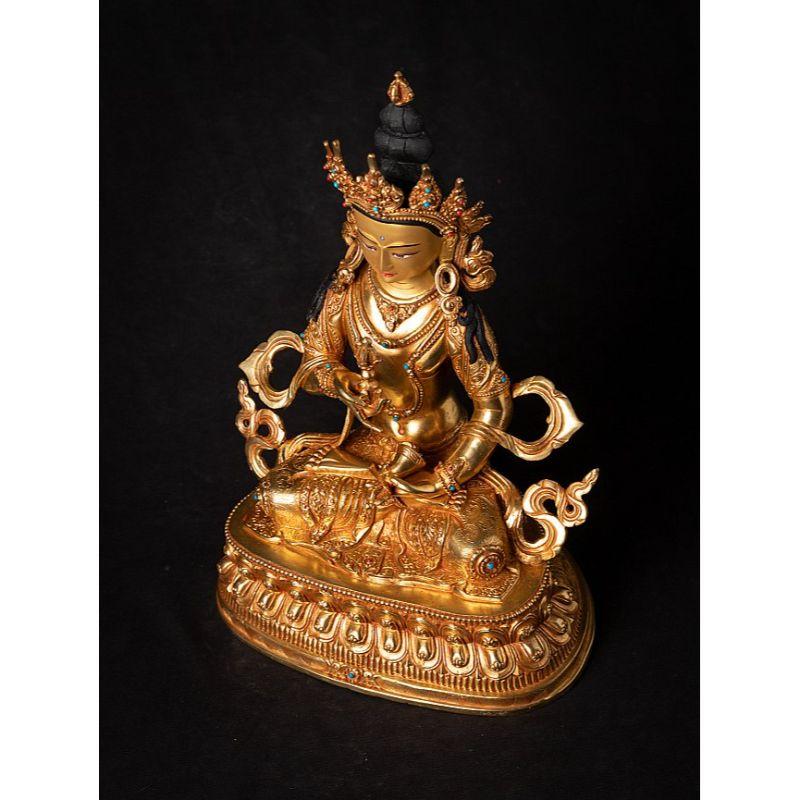 High Quality Nepali Bronze Gold-Face Chenrezig Statue from Nepal For Sale 8