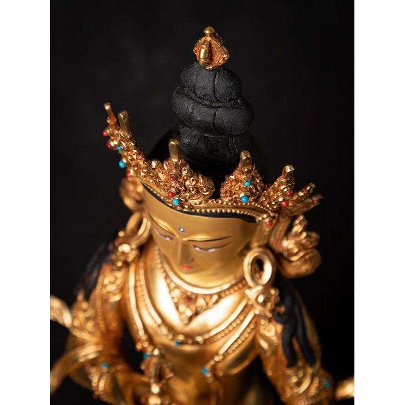 High Quality Nepali Bronze Gold-Face Chenrezig Statue from Nepal For Sale 9