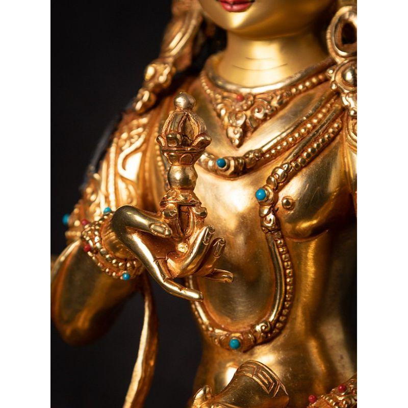 High Quality Nepali Bronze Gold-Face Chenrezig Statue from Nepal For Sale 11