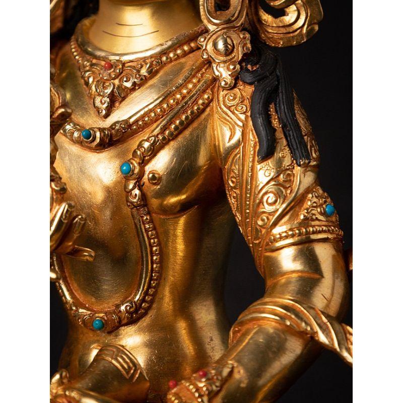 High Quality Nepali Bronze Gold-Face Chenrezig Statue from Nepal For Sale 12
