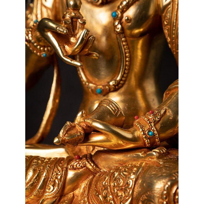 High Quality Nepali Bronze Gold-Face Chenrezig Statue from Nepal For Sale 13