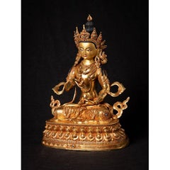 High Quality Nepali Bronze Gold-Face Chenrezig Statue from Nepal