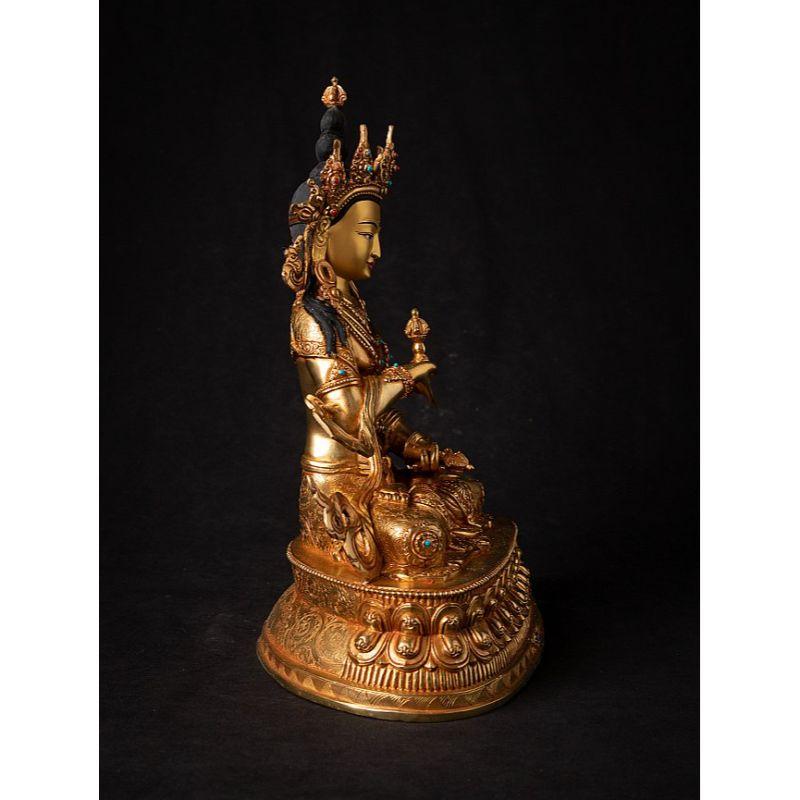 Contemporary High Quality Nepali Bronze Gold-Face Chenrezig Statue from Nepal For Sale