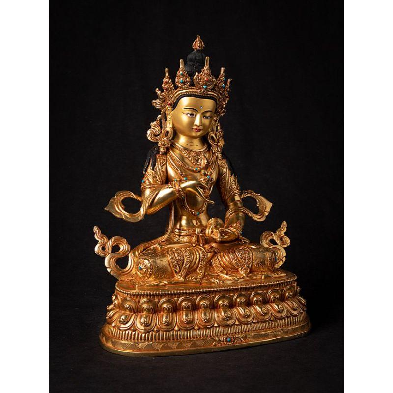 High Quality Nepali Bronze Gold-Face Chenrezig Statue from Nepal For Sale 1