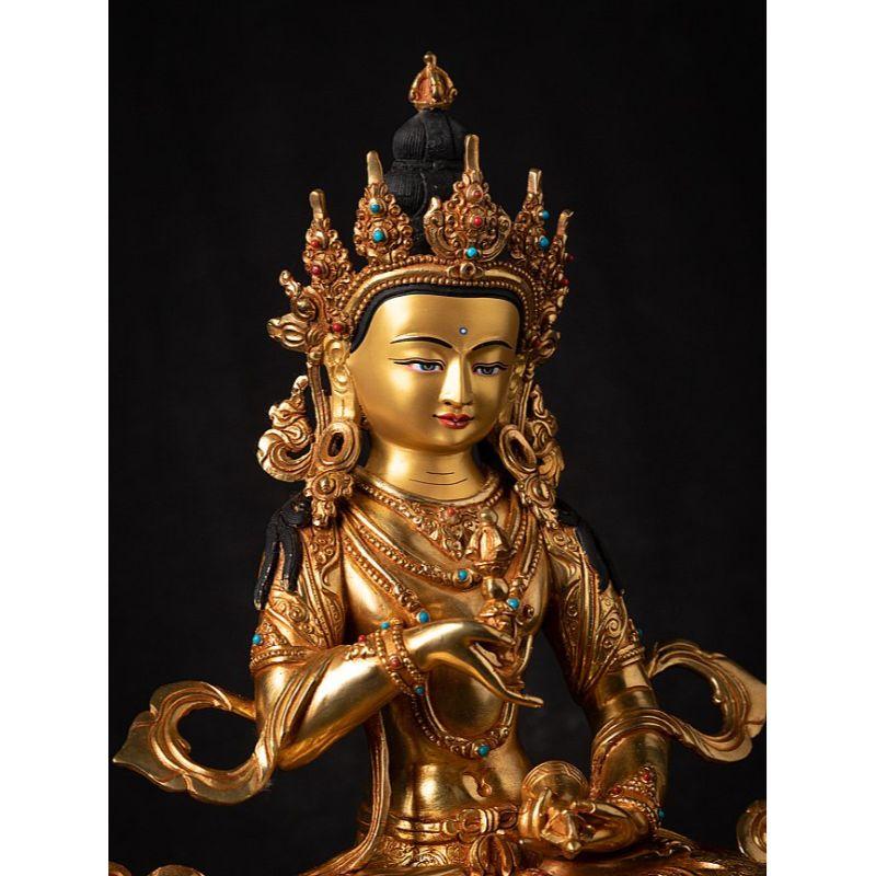 High Quality Nepali Bronze Gold-Face Chenrezig Statue from Nepal For Sale 2