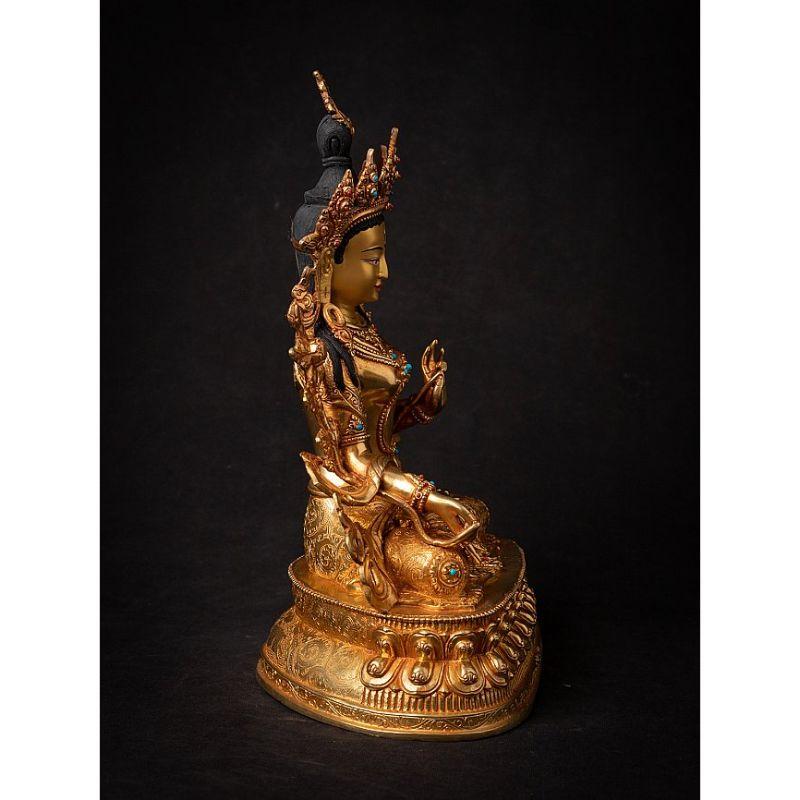 Contemporary High Quality Nepali Gold-Face White Tara from Nepal For Sale