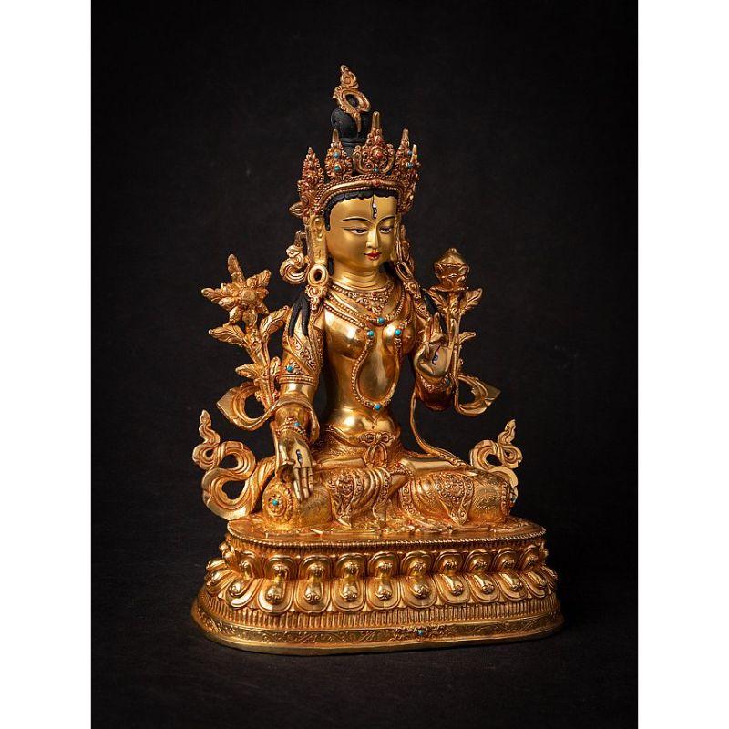 Bronze High Quality Nepali Gold-Face White Tara from Nepal For Sale