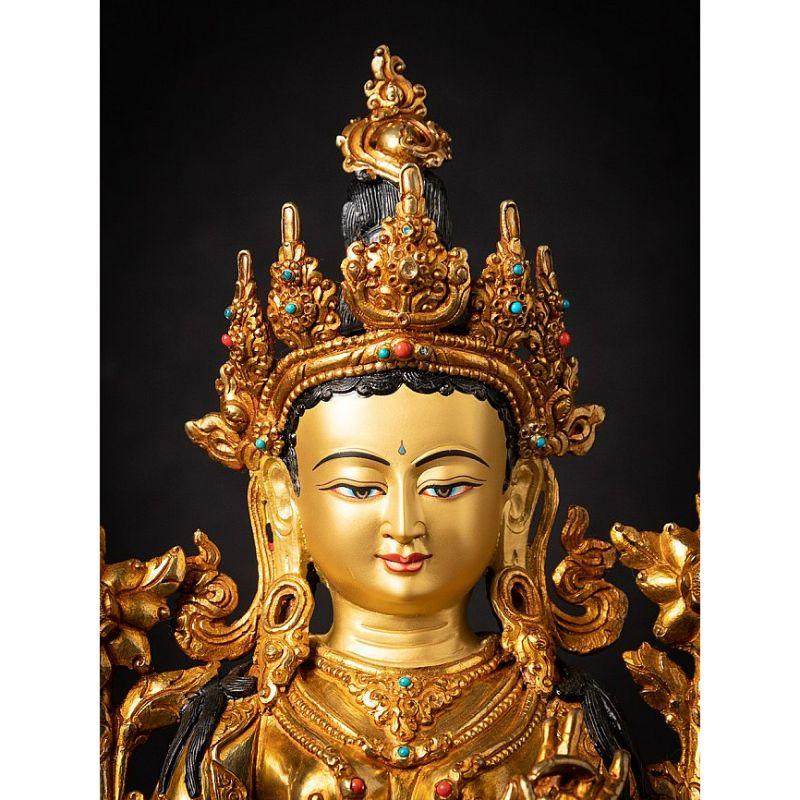 High quality Nepali Green Tara statue from Nepal For Sale 4
