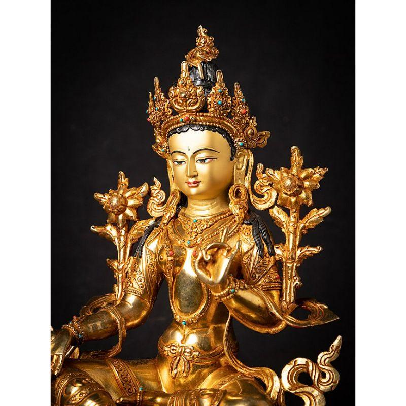 High quality Nepali Green Tara statue from Nepal For Sale 5