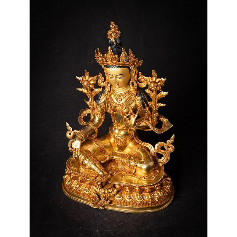 High quality Nepali Green Tara statue from Nepal For Sale 7