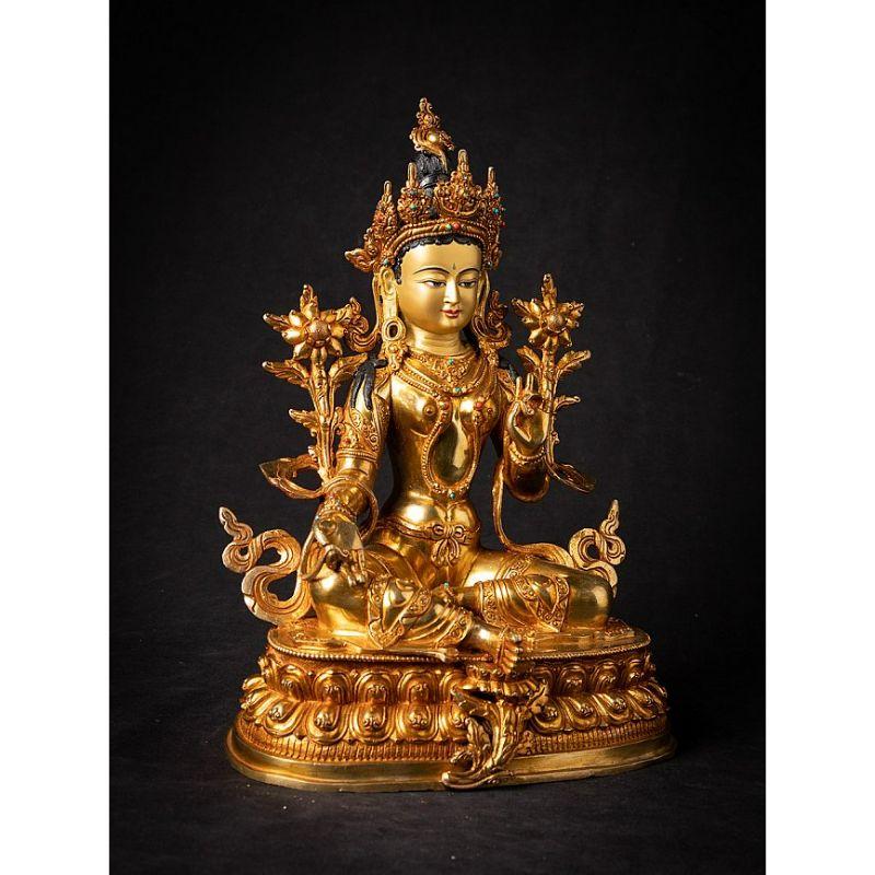 Bronze High quality Nepali Green Tara statue from Nepal For Sale