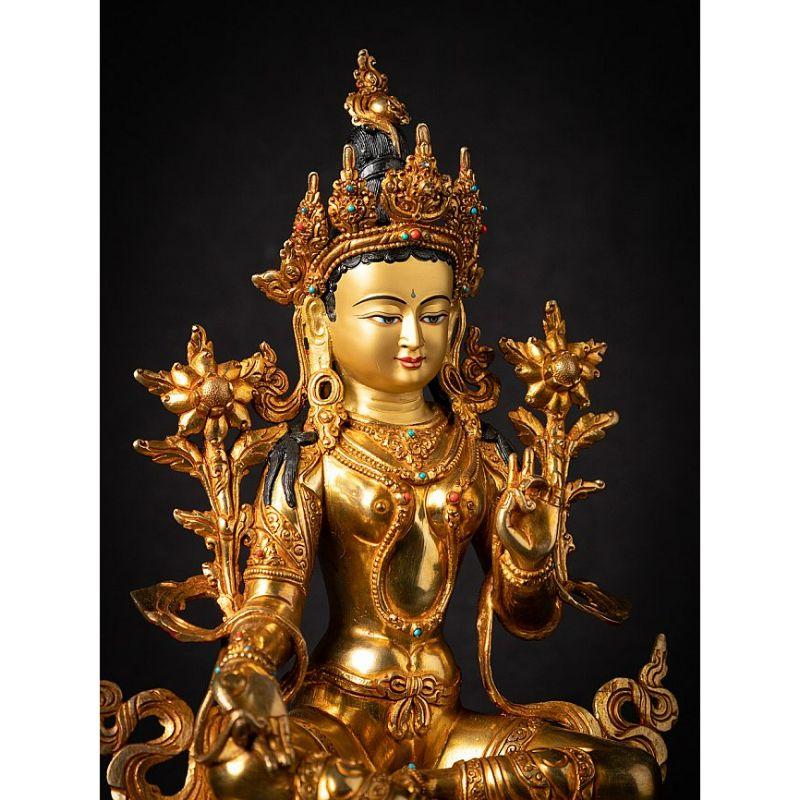 High quality Nepali Green Tara statue from Nepal For Sale 1