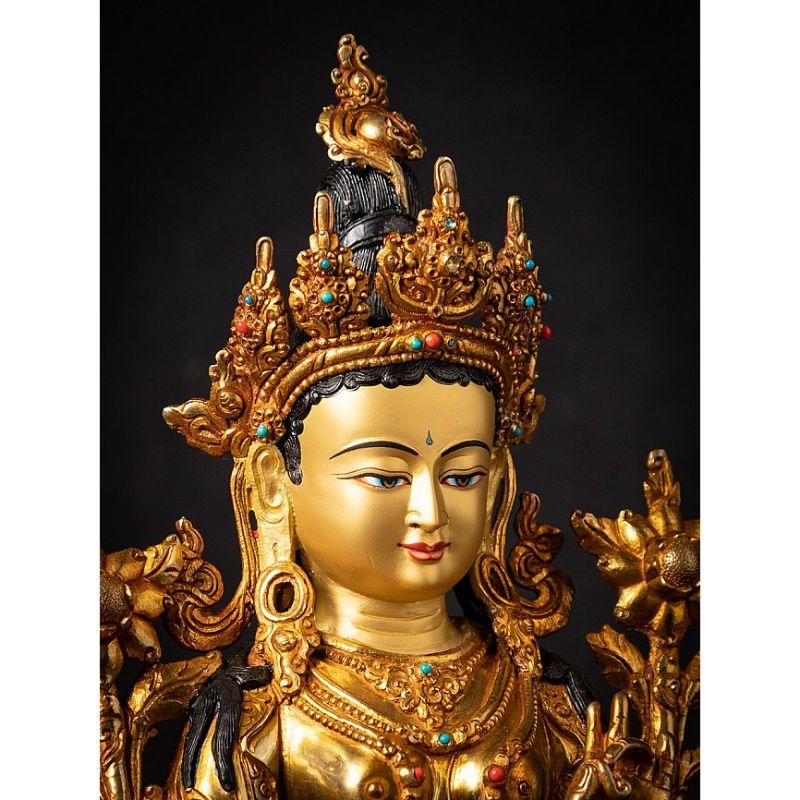 High quality Nepali Green Tara statue from Nepal For Sale 2